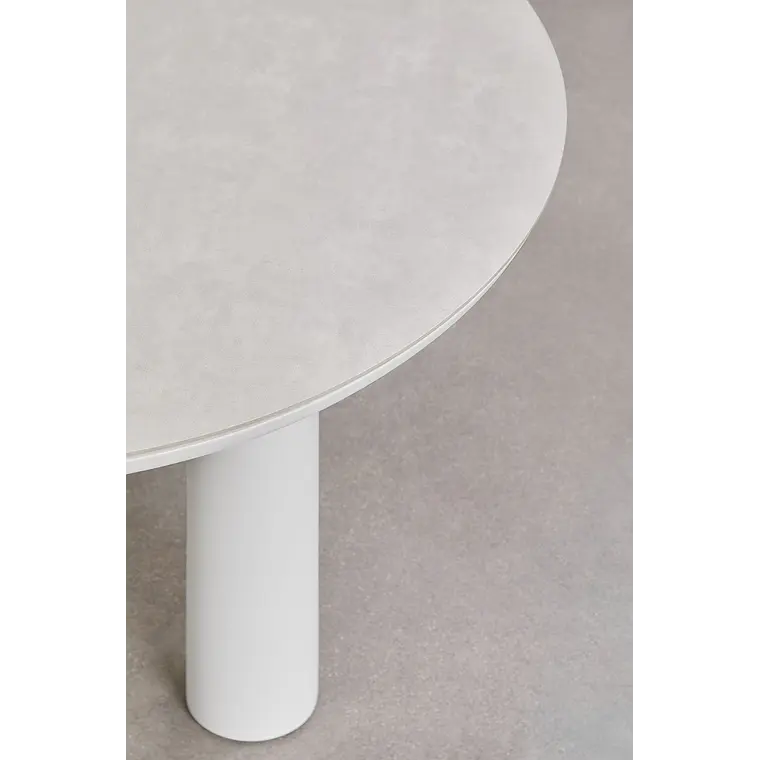 Mesa de jardín redonda Ø120 cm en cerámica y aluminio Garena 5