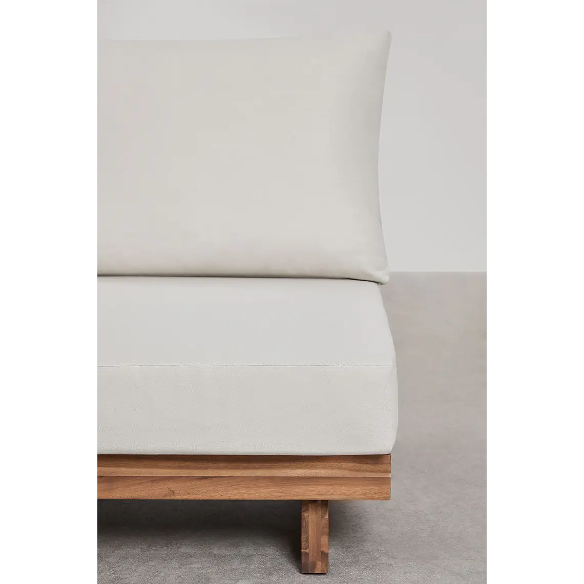 Módulo central para sofá modular de jardín en madera de acacia y cuerda trenzada Selena 5