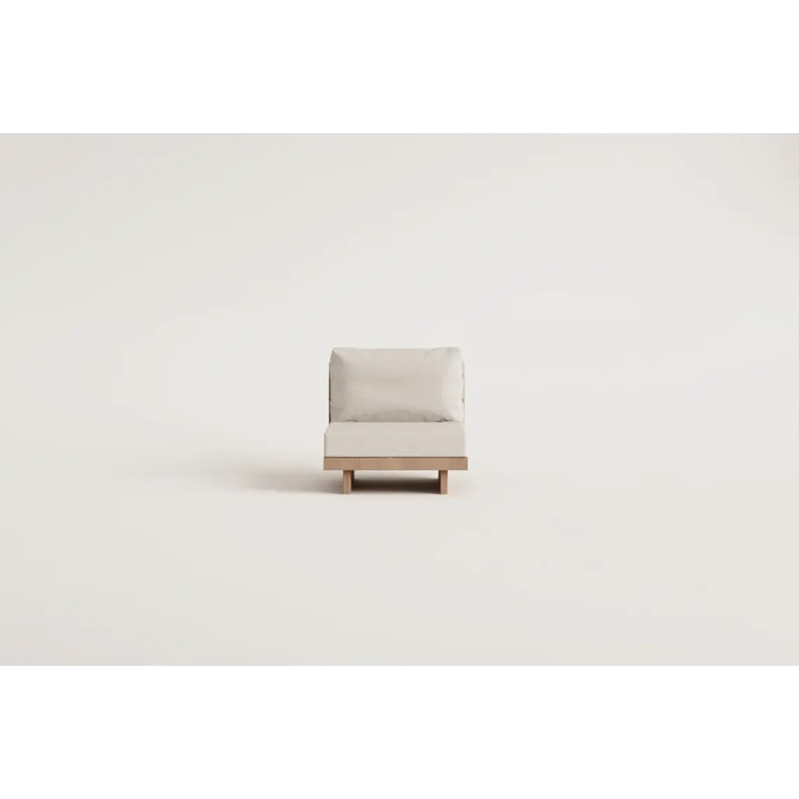 Módulo central para sofá modular de jardín en madera de acacia y cuerda trenzada Selena 9