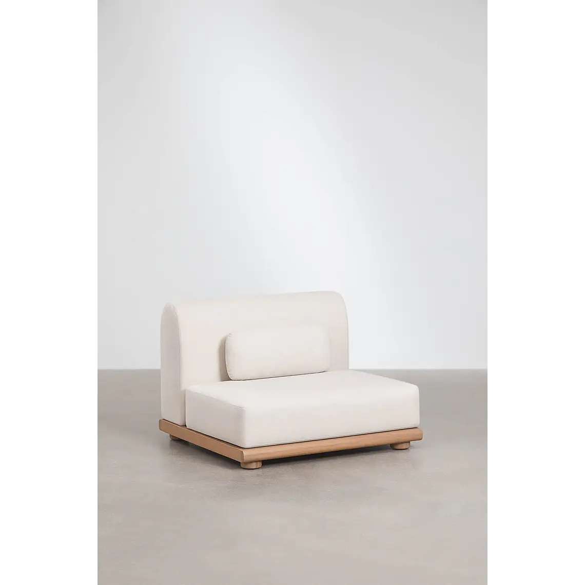 Módulo central recto para sofá modular de jardín en madera de acacia Lioreva 1