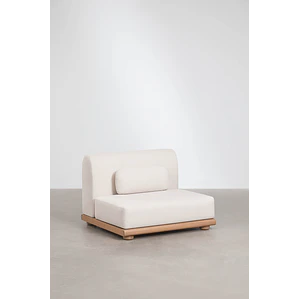 Módulo central recto para sofá modular de jardín en madera de acacia Lioreva