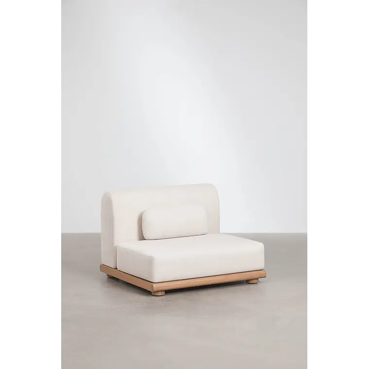 Módulo central recto para sofá modular de jardín en madera de acacia Lioreva 1