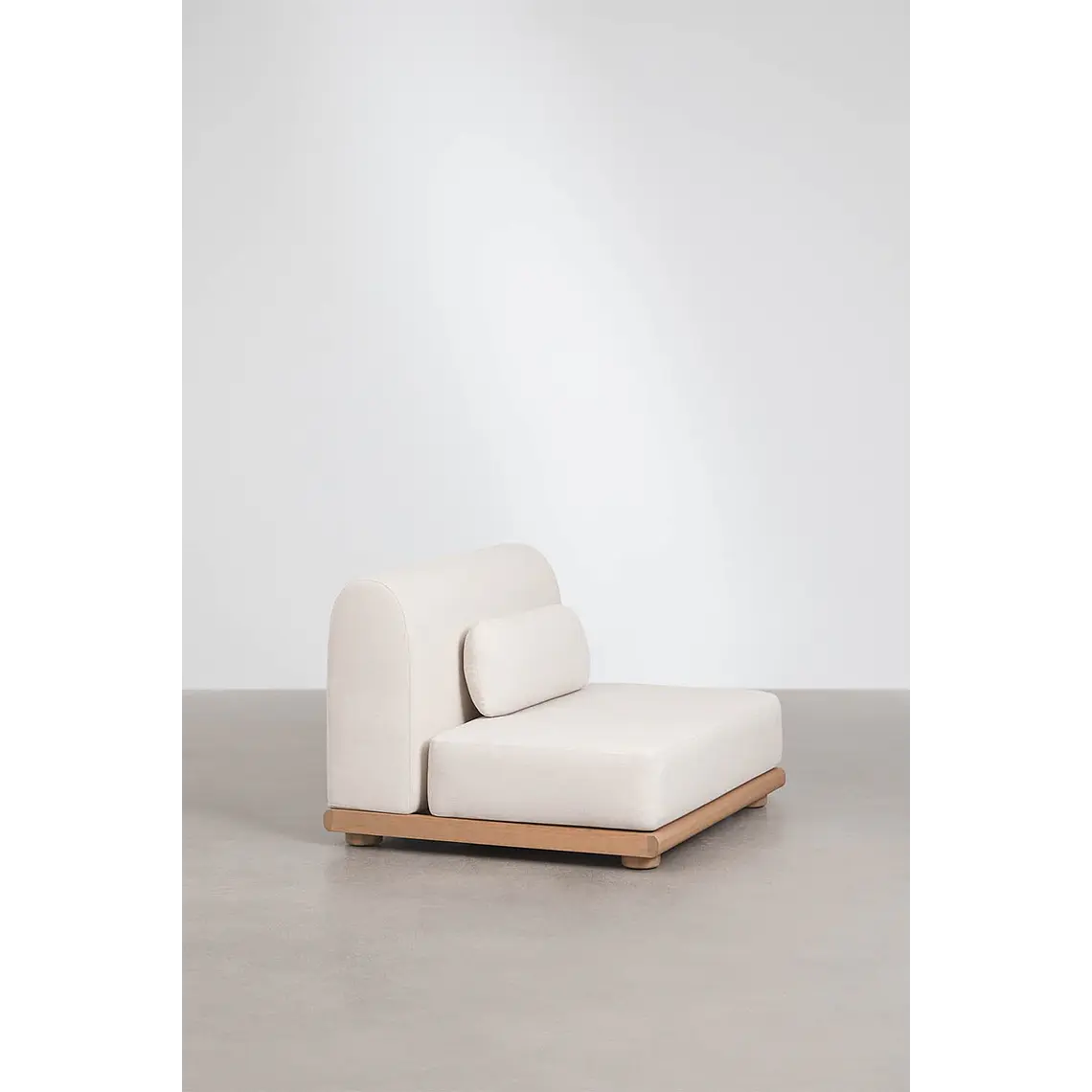 Módulo central recto para sofá modular de jardín en madera de acacia Lioreva 3