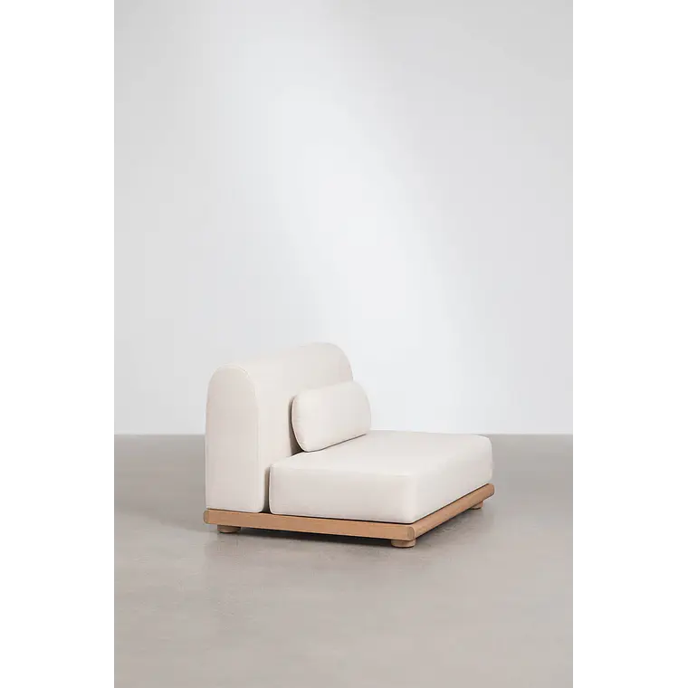 Módulo central recto para sofá modular de jardín en madera de acacia Lioreva 3