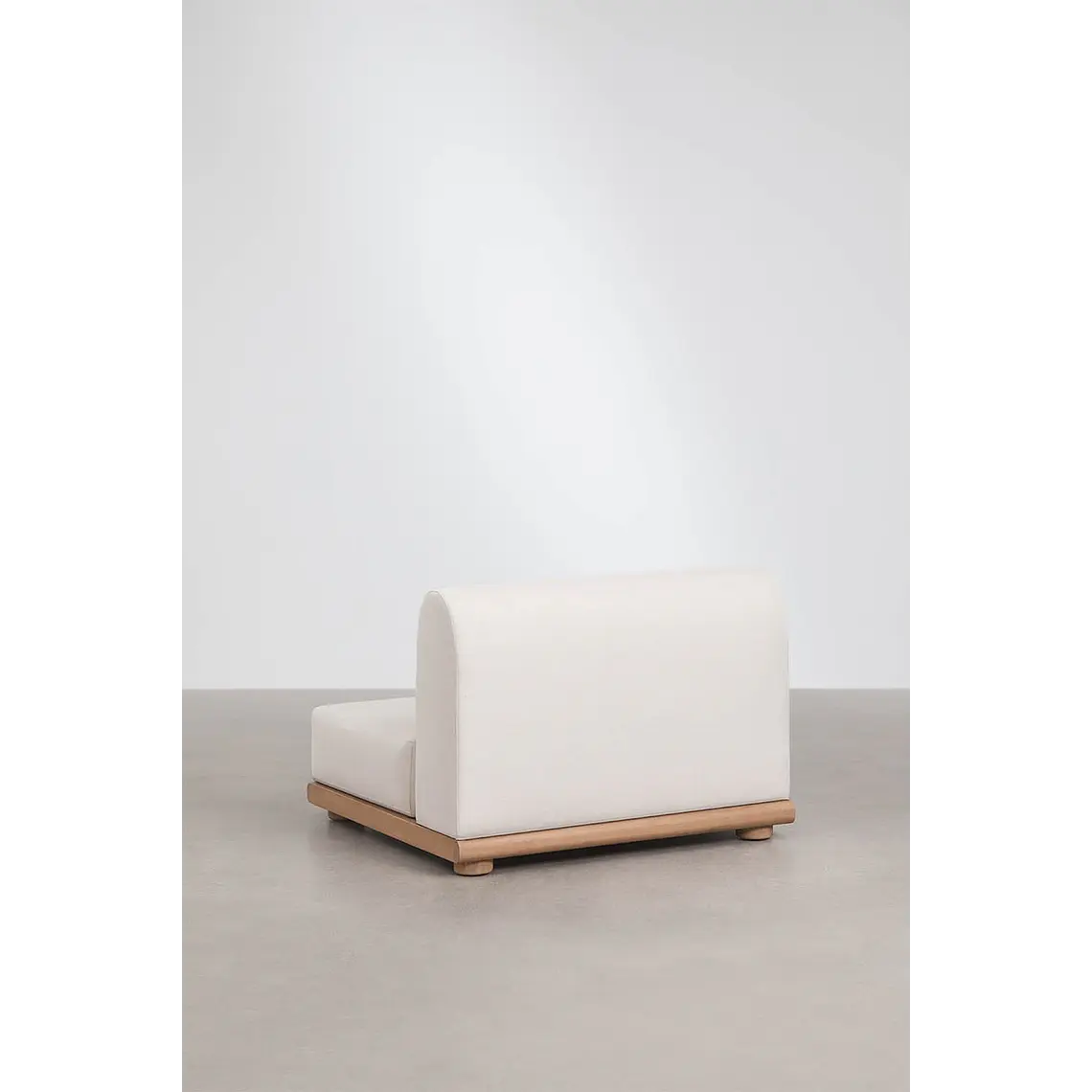 Módulo central recto para sofá modular de jardín en madera de acacia Lioreva 4