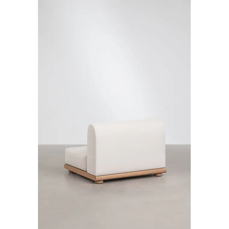 Módulo central recto para sofá modular de jardín en madera de acacia Lioreva 4