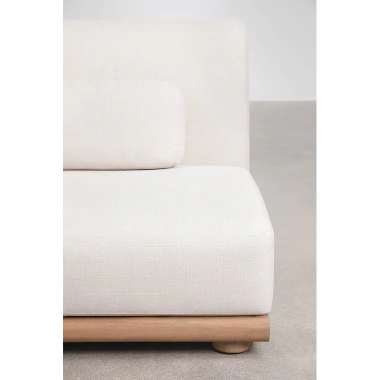 Módulo central recto para sofá modular de jardín en madera de acacia Lioreva 5