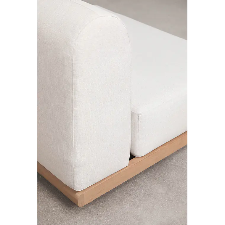 Módulo central recto para sofá modular de jardín en madera de acacia Lioreva 6