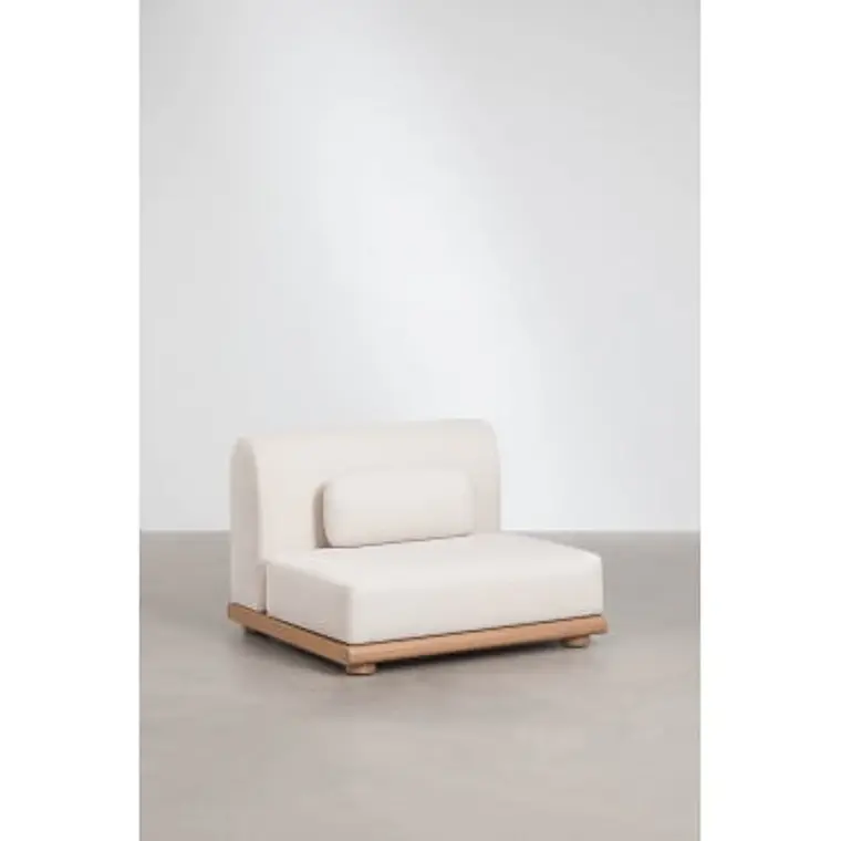 Módulo central recto para sofá modular de jardín en madera de acacia Lioreva 10