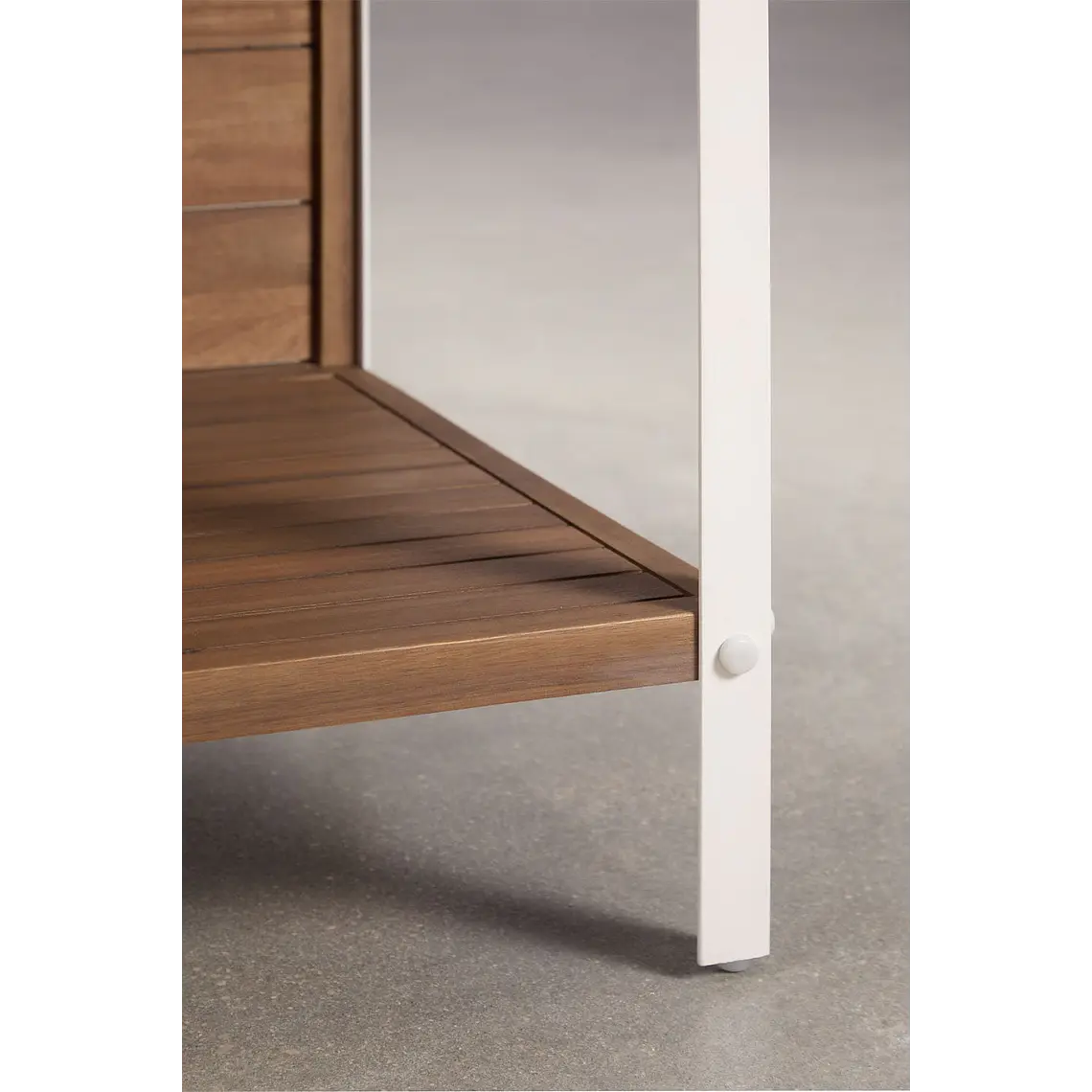 Módulo de almacenaje con estantes para cocina modular de exterior en madera de acacia y aluminio Arenira 8