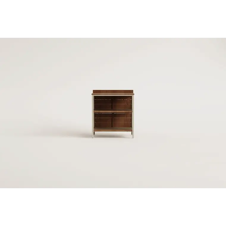 Módulo de almacenaje con estantes para cocina modular de exterior en madera de acacia y aluminio Arenira 9