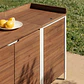 Módulo de almacenaje esquinero para cocina modular de exterior en madera de acacia y aluminio Branira - Miniatura 1