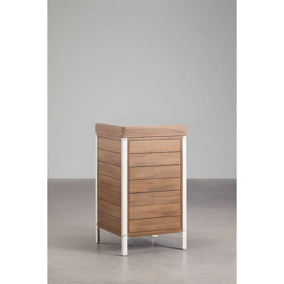 Módulo de almacenaje esquinero para cocina modular de exterior en madera de acacia y aluminio Branira 6