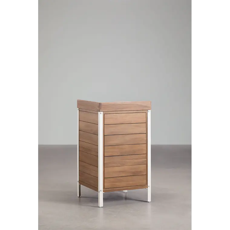 Módulo de almacenaje esquinero para cocina modular de exterior en madera de acacia y aluminio Branira 6