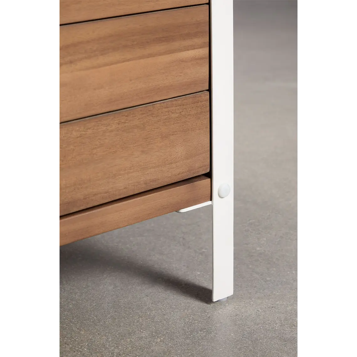Módulo de almacenaje esquinero para cocina modular de exterior en madera de acacia y aluminio Branira 9