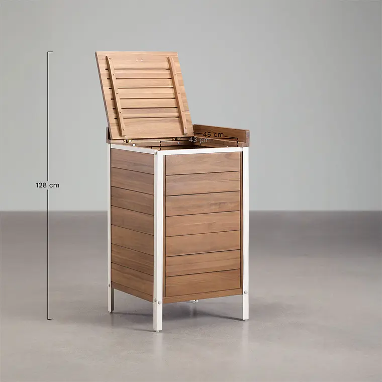 Módulo de almacenaje esquinero para cocina modular de exterior en madera de acacia y aluminio Branira 12