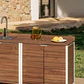 Módulo de almacenaje para cocina modular de exterior en madera de acacia y aluminio Alvina - Miniatura 2
