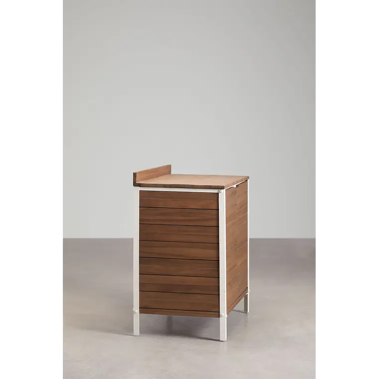 Módulo de almacenaje para cocina modular de exterior en madera de acacia y aluminio Alvina 5