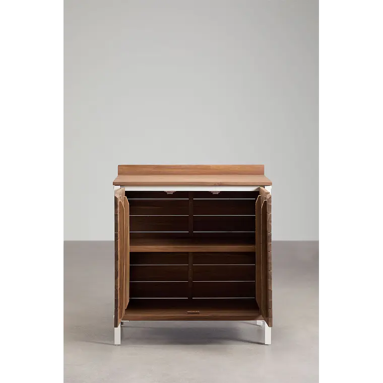 Módulo de almacenaje para cocina modular de exterior en madera de acacia y aluminio Alvina 6