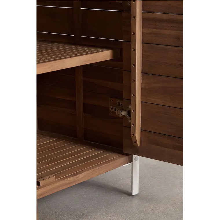 Módulo de almacenaje para cocina modular de exterior en madera de acacia y aluminio Alvina 10