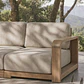 Módulo esquinero derecho para sofá modular de jardín en madera de acacia Zenova - Miniatura 2