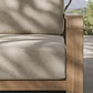 Módulo esquinero derecho para sofá modular de jardín en madera de acacia Zenova - Miniatura 3
