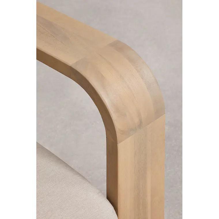 Módulo esquinero derecho para sofá modular de jardín en madera de acacia Zenova 8