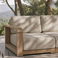 Módulo esquinero izquierdo para sofá modular de jardín en madera de acacia Brenova - Miniatura 1