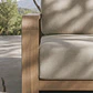 Módulo esquinero izquierdo para sofá modular de jardín en madera de acacia Brenova - Miniatura 3
