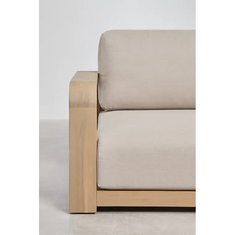 Módulo esquinero izquierdo para sofá modular de jardín en madera de acacia Brenova 5