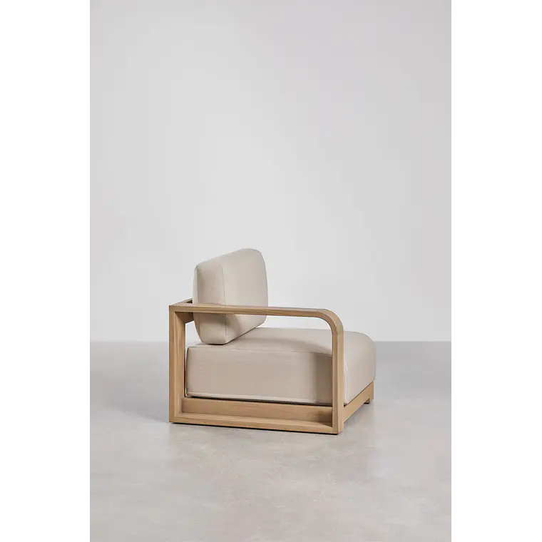 Módulo esquinero izquierdo para sofá modular de jardín en madera de acacia Brenova 6