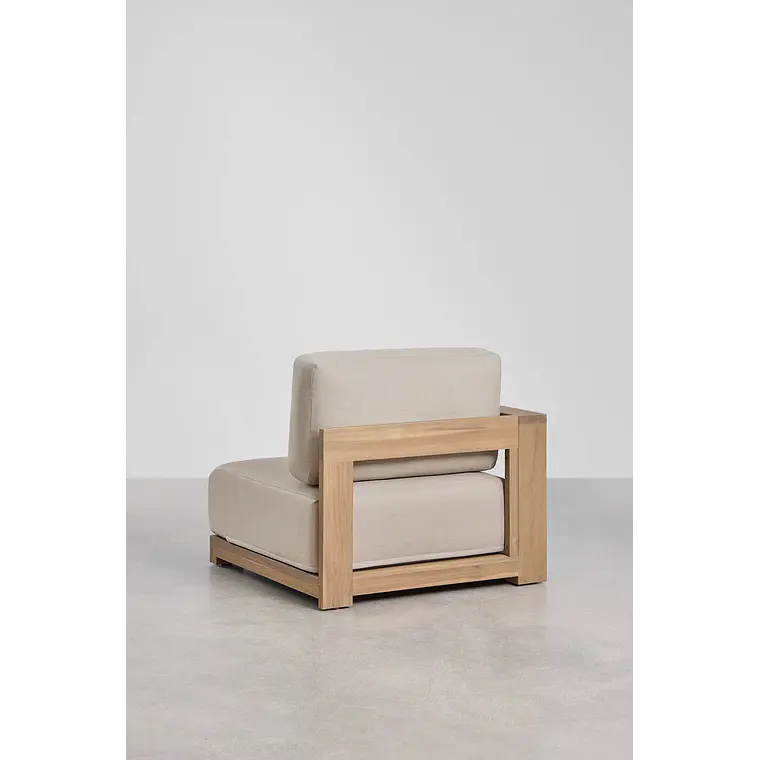 Módulo esquinero izquierdo para sofá modular de jardín en madera de acacia Brenova 7