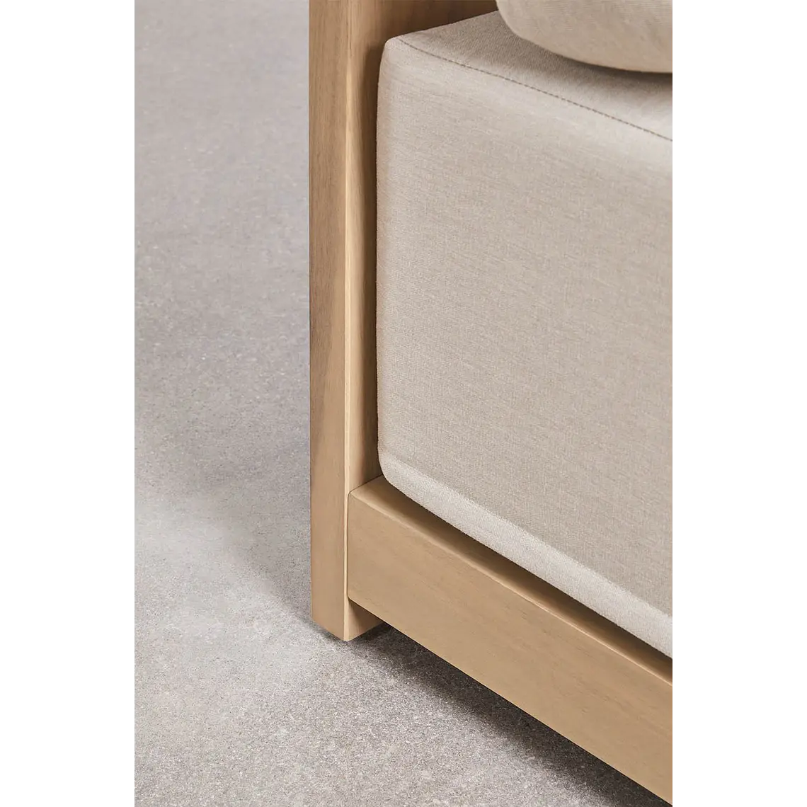 Módulo esquinero izquierdo para sofá modular de jardín en madera de acacia Brenova 8