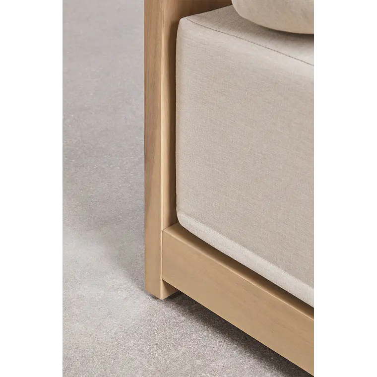 Módulo esquinero izquierdo para sofá modular de jardín en madera de acacia Brenova 8