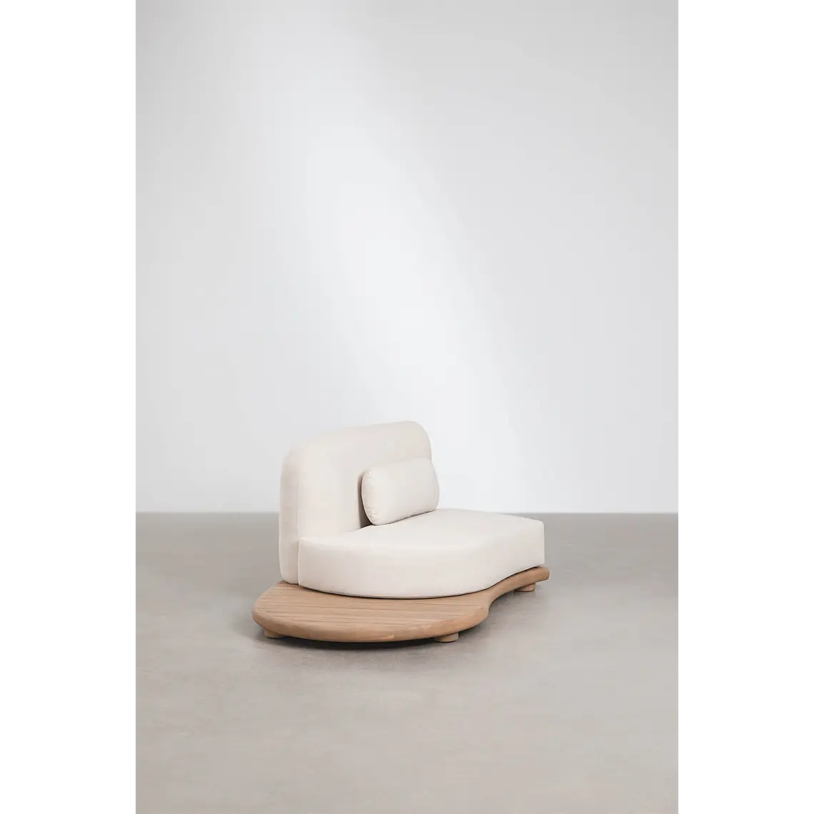 Módulo esquinero izquierdo para sofá modular de jardín en madera de acacia Lareva 6