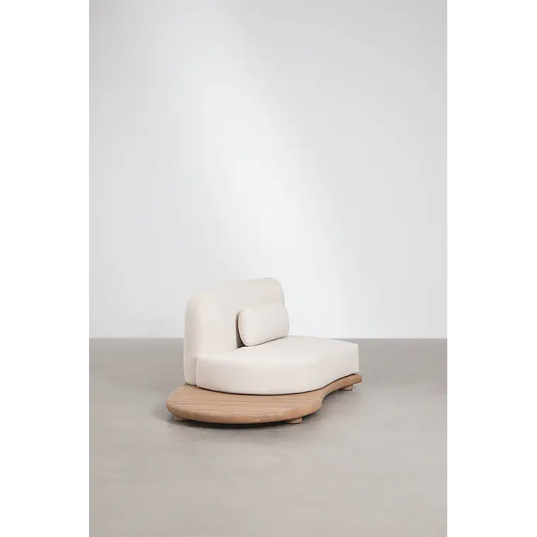 Módulo esquinero izquierdo para sofá modular de jardín en madera de acacia Lareva 6