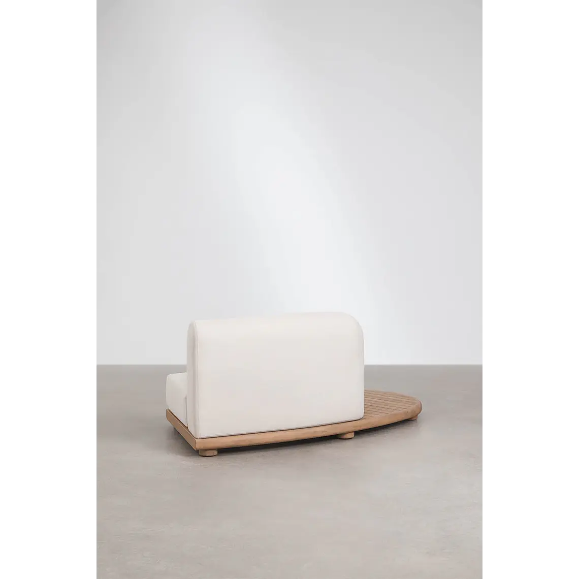 Módulo esquinero izquierdo para sofá modular de jardín en madera de acacia Lareva 7