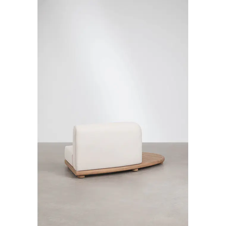 Módulo esquinero izquierdo para sofá modular de jardín en madera de acacia Lareva 7