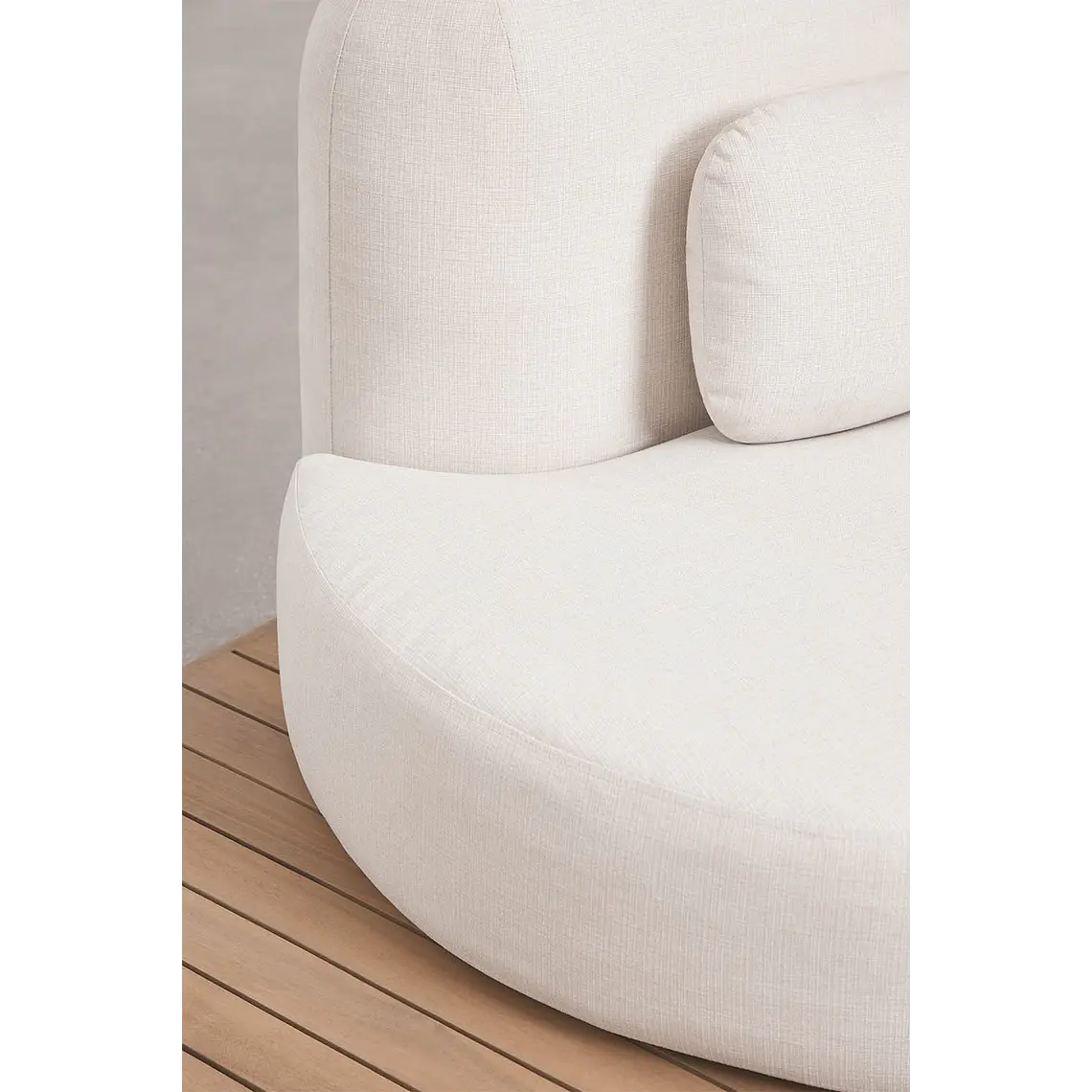 Módulo esquinero izquierdo para sofá modular de jardín en madera de acacia Lareva 9