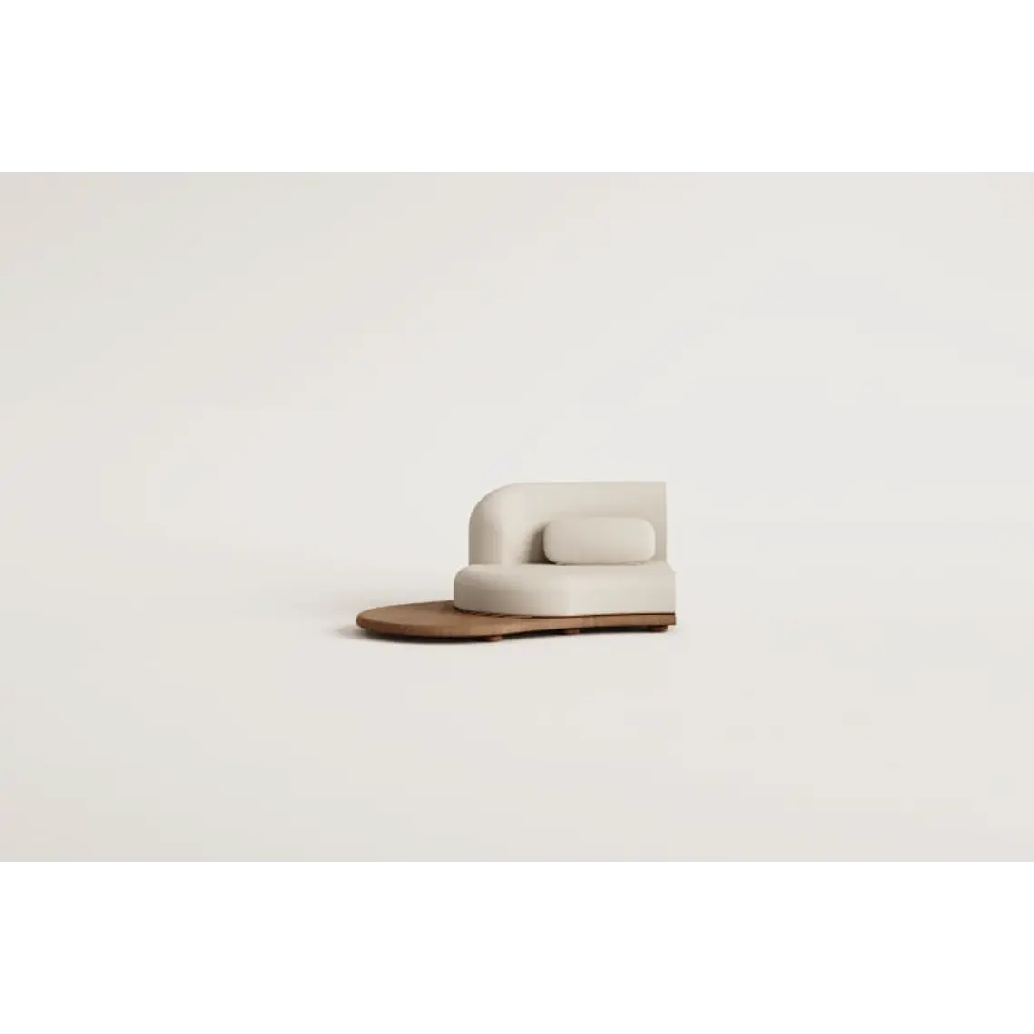 Módulo esquinero izquierdo para sofá modular de jardín en madera de acacia Lareva 12