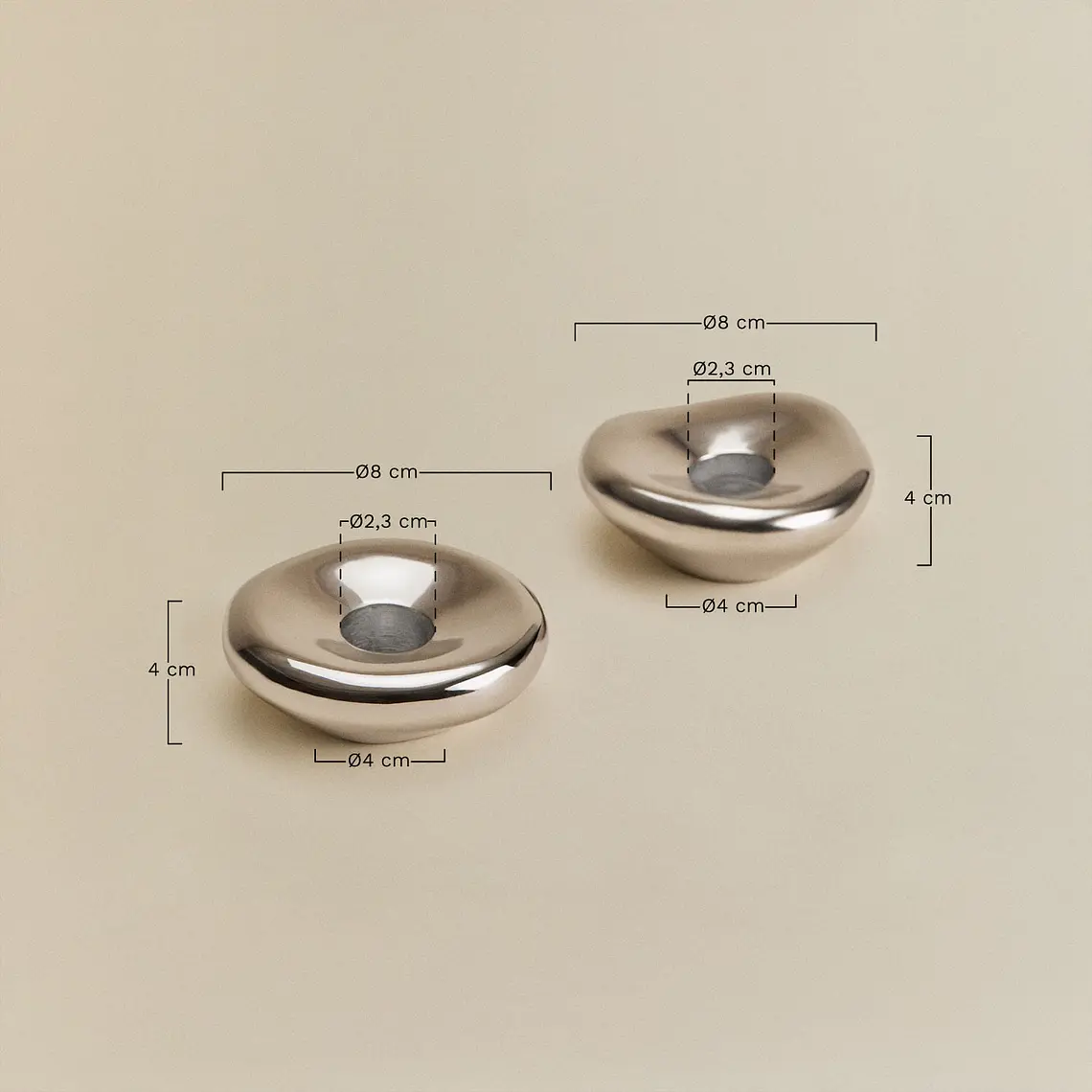 Pack de 2 candelabros en aluminio Riva 6