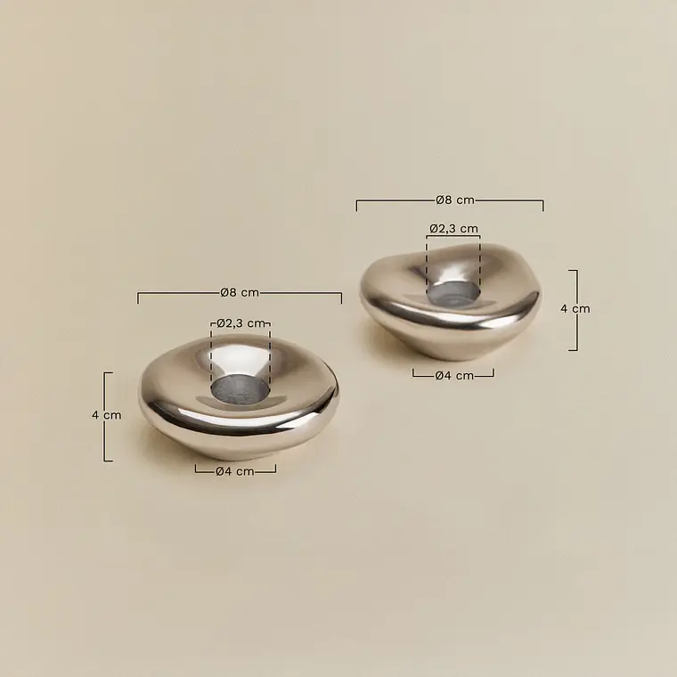 Pack de 2 candelabros en aluminio Riva 6