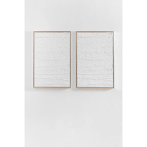 Pack de 2 cuadros decorativos 60x90 cm en relieve de escayola Kalia