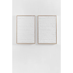 Pack de 2 cuadros decorativos 60x90 cm en relieve de escayola Kalia