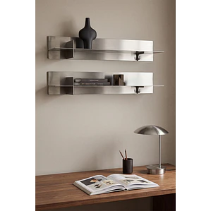 Pack de 2 estantes de pared en acero inoxidable