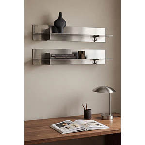 Pack de 2 estantes de pared en acero inoxidable
