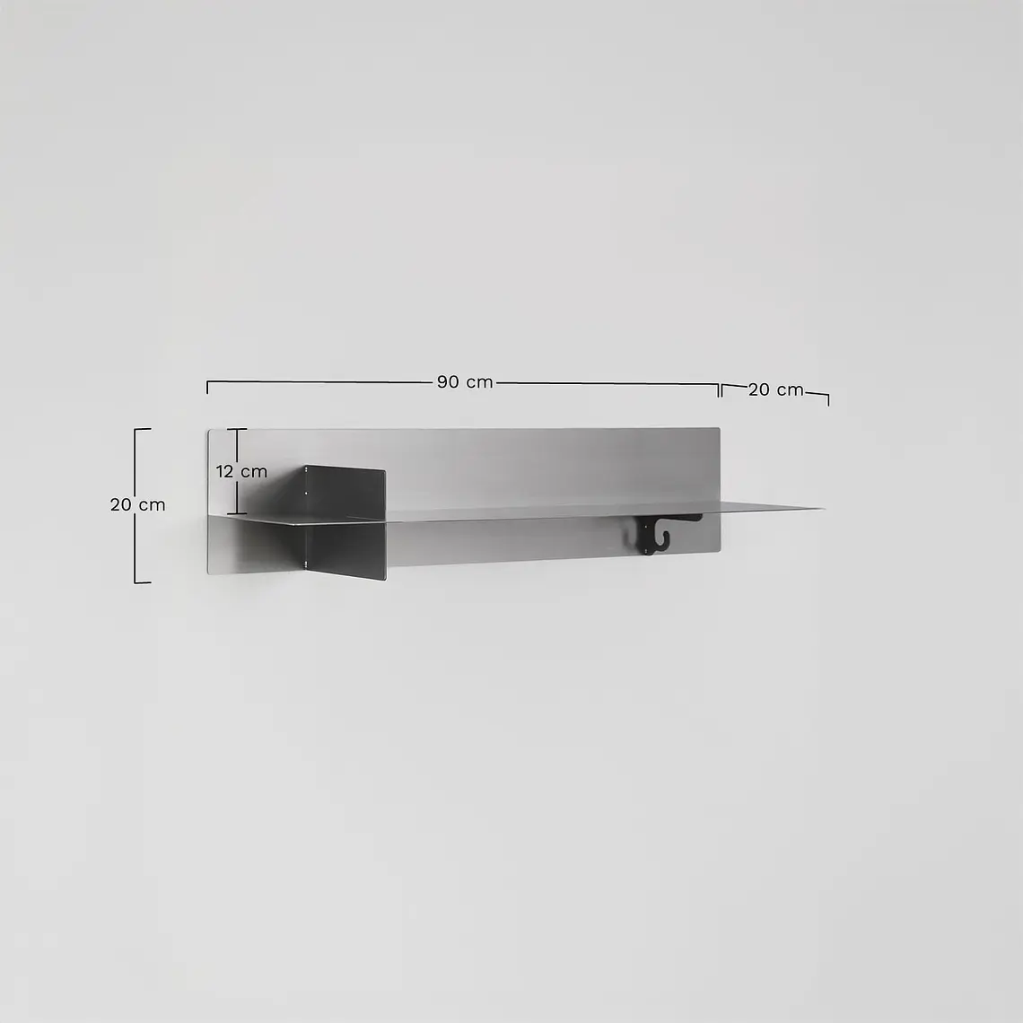 Pack de 2 estantes de pared en acero inoxidable 8