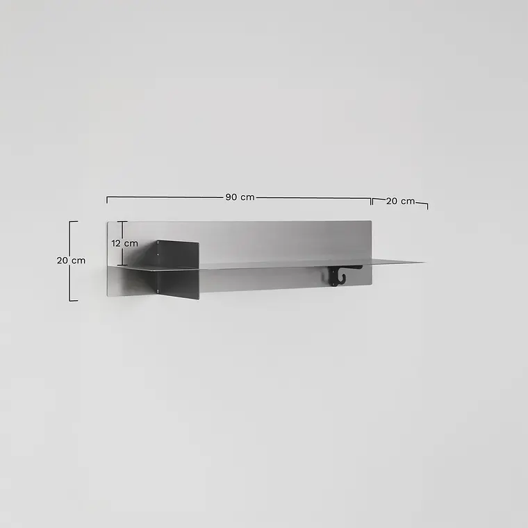 Pack de 2 estantes de pared en acero inoxidable 8