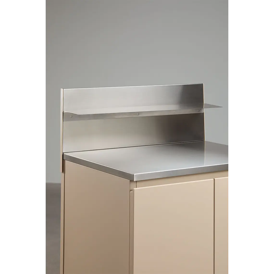 Panel con estante 80x30 cm para cocina modular de exterior en acero inoxidable Tereva 1