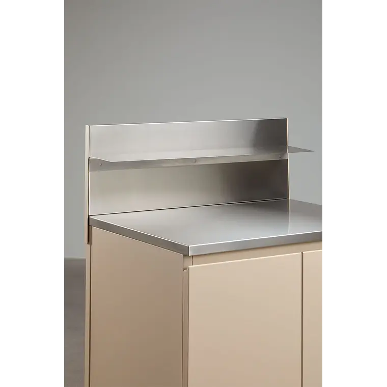 Panel con estante 80x30 cm para cocina modular de exterior en acero inoxidable Tereva 1